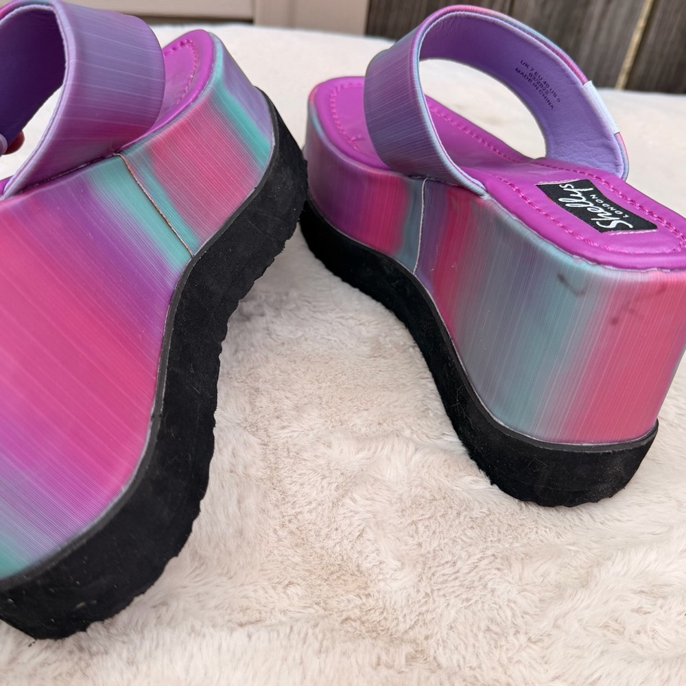 NEW Shellys London Dolls Kill Pink and Purple Platform Sandals Size 9 - Picture 8 of 12